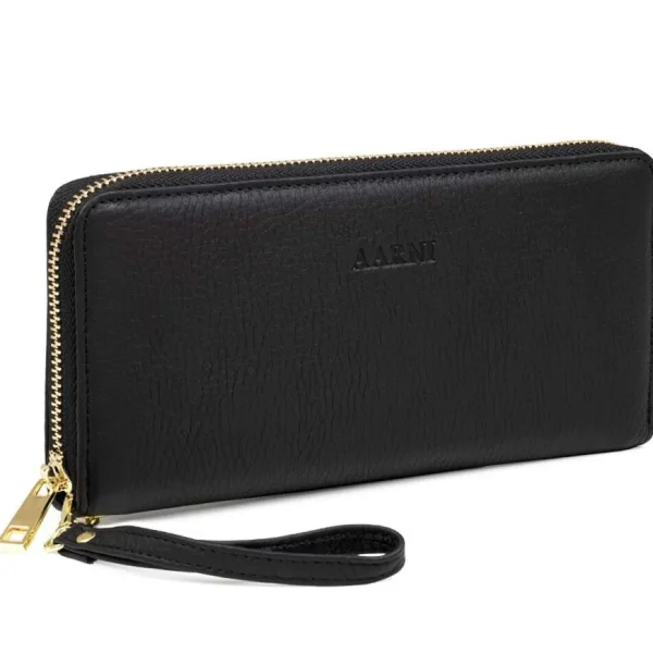 Aarni Hirvennahkainen Clutch, Musta/Kulta