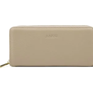 Aarni Hirvennahkainen Clutch, Taupe/Kulta