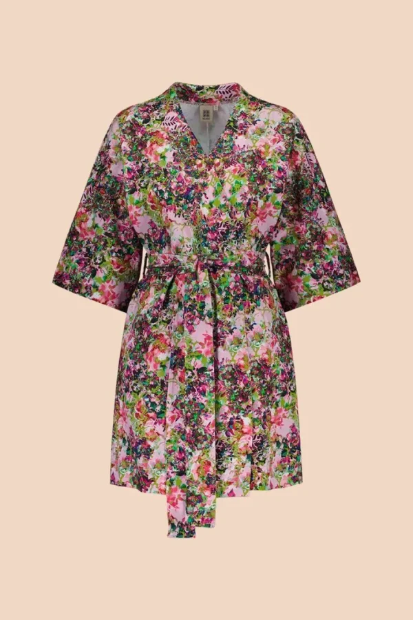 Kaiko Kimono, Blooming Forest Bright